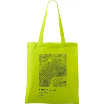 Smrk - vrstevnice v obdélníku - Taška bavlněná - 42 x 38 cm ( Limetková )