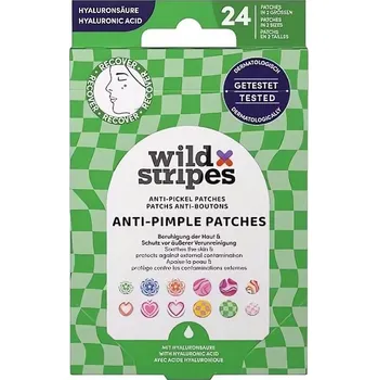 Léčba akné Hydrokoloidní náplasti na akné s kyselinou hyaluronovou Groovy Protect (Anti-Pimple Patches) Wild Stripes - 24 ks