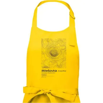 Kuchyňská zástěra Milešovka - vrstevnice v obdélníku - Pánská zástěra na vaření - Univerzální velikost ( Žlutá )
