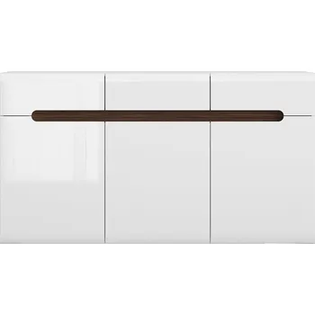 Komoda Black Red White Azteca Trio KOM3D3S/8/15 (bílá + lesk bílý) Bílý lesk,Wenge magia