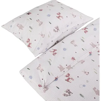 Bavlněné povlečení do postýlky 135x100 cm lesní zvířátka
