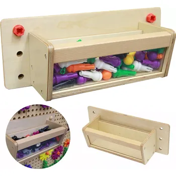 Masterkidz dřevěný zásobník s průhlednou stěnou pro tabule STEM