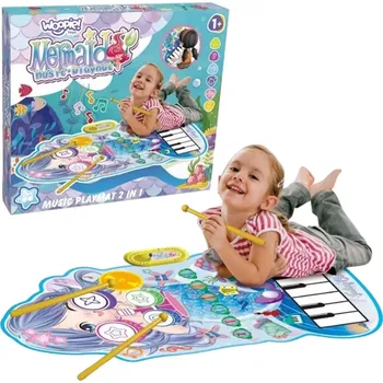 Hudební nástroj pro děti hudební podložka 2v1 s motivem mořské víly woopie