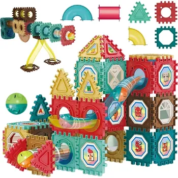 Dětské zboží Magnetické stavebnice 3D – kuličková dráha 68 dílů WOOPIE