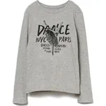 Dívčí triko GAP V-OCT LS VAL GR M Šedá, Černá