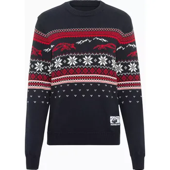 PORSCHE Unisex knitted pullover Christmas Svetr pletený s vánočním motivem tmavě modrá (Porsche styl sezóny: pohodlný unisex pletený svetr s výstřihem a pleteným vánočním motivem.)