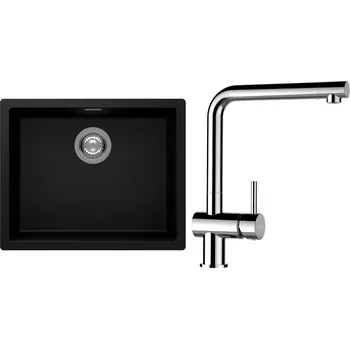 Kuchyňský dřez Set Schock S14-12 (dřez Kaia N-100L Magma + baterie Epos Chrom)