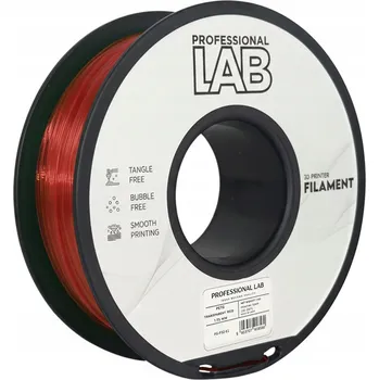 Filament Filament PETG Průhledná Červená 1,75mm 1kg Professional Lab