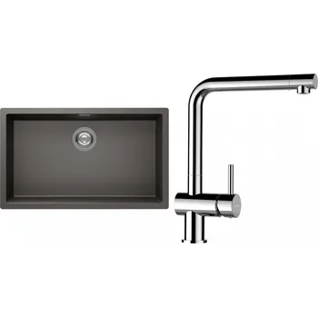 Kuchyňský dřez Set Schock S15-12 (dřez Kaia N-100XL Silverstone + baterie Epos Chrom)