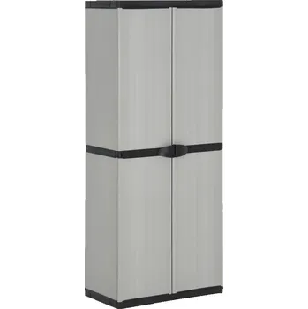 Šatní skříň Vidaxl Skříň se 3 policemi, šedo-černá, 6