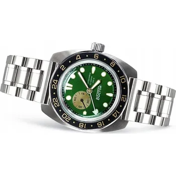 Hodinky HODINKY VOSTOK AUTOMATIK 2426.12 GMT AMPHIBIA 17099B BATMAN ZELENÉ