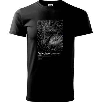 Pánské tričko Mikulov - vrstevnice v obdélníku - Triko extra velké (5-8XL) - 7XL ( Černá )