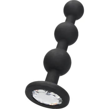 Anální kolík Shots - Silicone Beaded Diamond Butt Plug - Black