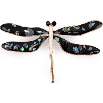 Brož Brož vážka zdobená perleťovými vločkami