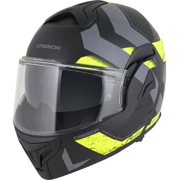 Helma na motorku Překlápěcí helma na motorku Cassida MultiFlip Korp matná černo-fluo žluto-šedá 2XL