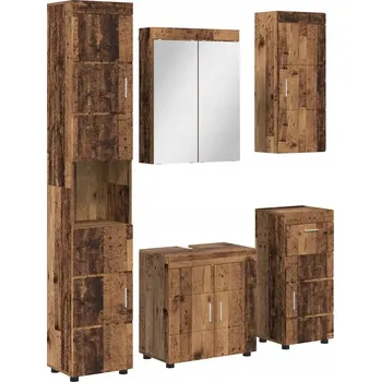 Koupelnový nábytek Sestava koupelnového nábytku se zásuvkou a policí TULUM Staré dřevo