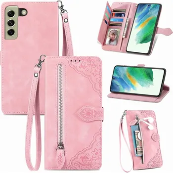 Pouzdro na mobilní telefon Flipové pouzdro pro Samsung Galaxy S21 FE růžové