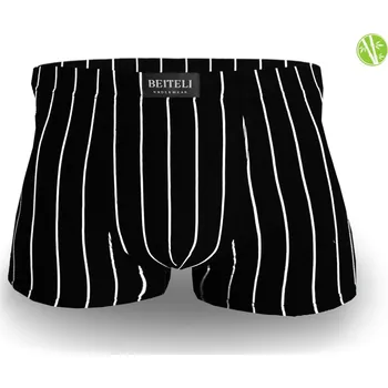 Pánské spodní prádlo Pánské bambusové boxerky – pruhované Černá / 4XL