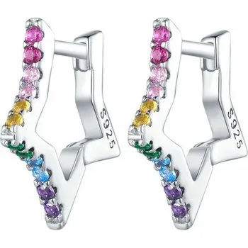 Náušnice Fraise stříbrné náušnice S925 hvězdičky se zirkony