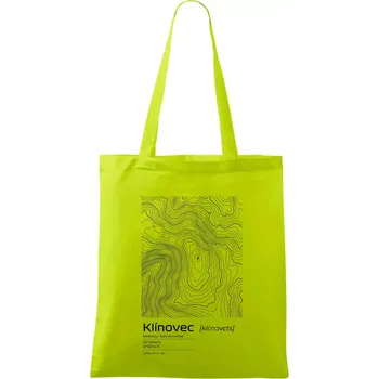 Klínovec - vrstevnice v obdélníku - Taška bavlněná - 42 x 38 cm ( Limetková )