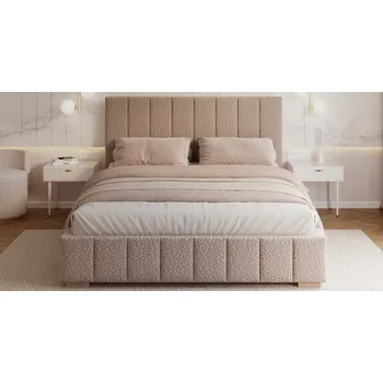 Postel Čalouněná postel AUSTIN 180x200cm Růžová Boucle s úložným prostorem kovový rošt