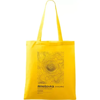 Milešovka - vrstevnice v obdélníku - Taška bavlněná - 42 x 38 cm ( Žlutá )