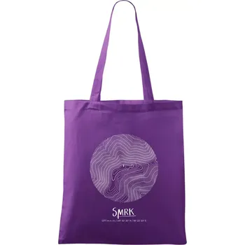 Nákupní taška Smrk - vrstevnice v kruhu - Taška bavlněná - 42 x 38 cm ( Fialová )