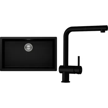Kuchyňský dřez Set Schock S15-2 (dřez Kaia N-100XL Puro + baterie Epos.120 Puro)