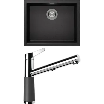 Kuchyňský dřez Set Schock S14-5 (dřez Kaia N-100L Stone + baterie SC-510.120 Stone)