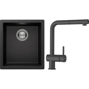 Granitový dřez Set Schock S12-2 (dřez Kaia N-100S Stone + baterie Epos.120 Stone)