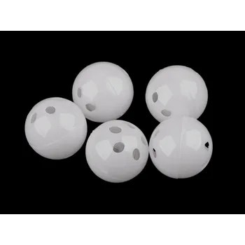 Chrastítko kulička Ø2,4 a 2,6 cm, střední, 3 (Ø26 mm) bílá