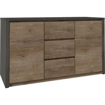 Komoda MONTANA s | komoda K2DP | 140 cm | lefkas/smooth grey