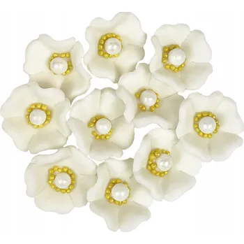 Přisada na vaření a pečení Cukrové květy na dort Sléz bílý 10 ks