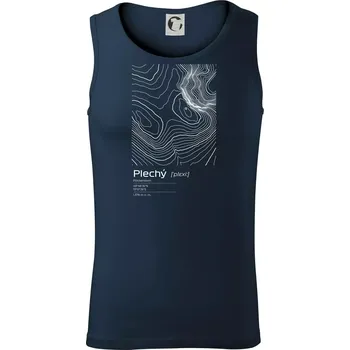 Plechý - vrstevnice v obdélníku - Tílko pánské Core - XL ( Námořní modrá (téměř černá) )