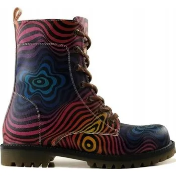 Dámská obuv Dámské barevné kotníkové šněrovací boty Goby s abstraktním vzorem MAT120 40