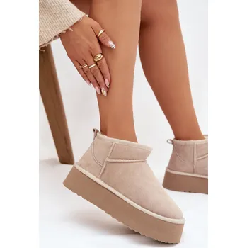 Dívčí sněhule Dámské sněhule z přírodního semiše béžové Mairene 37