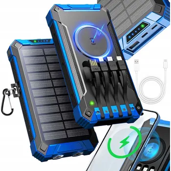 Powerbanka SOLÁRNÍ POWERBANKA 26800mAh BEZDRÁTOVÁ NABÍJEČKA LED SVÍTILNA