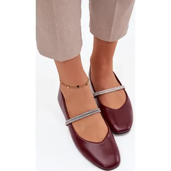 Dámské baleríny Dámské baleríny s lesklými pásky Ilirene – bordó Velikost: 36