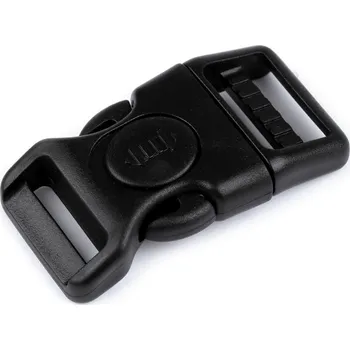 Mrazuvzdorná spona trojzubec s pojistkou šíře 20 mm, 25 mm prohnutá, střední, 1 (20 mm) černá