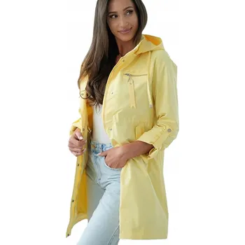 Dámský kabát Agrafka dámský kabát žlutý klasický s kapucí velikost 50
