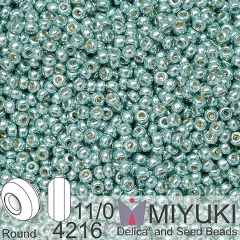 Korálek Korálky Miyuki Round 11/0. Barva 4216 Duracoat Galvanized Sea Foam . Balení 5g