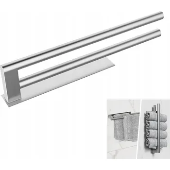 Držák na ručník DRŽÁK NA RUČNÍKY BEZ VRTÁNÍ, DVOJITÝ DVOURAMENNÝ VĚŠÁK NA RUČNÍKY
