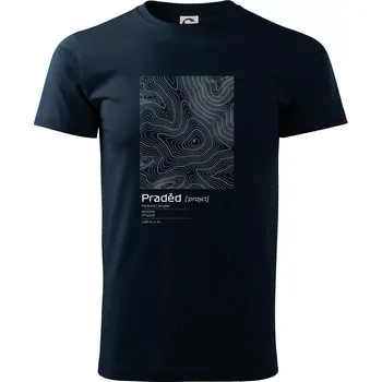 Pánské tričko Praděd - vrstevnice v obdélníku - Triko extra velké (5-8XL) - 7XL ( Námořní modrá (téměř černá) )