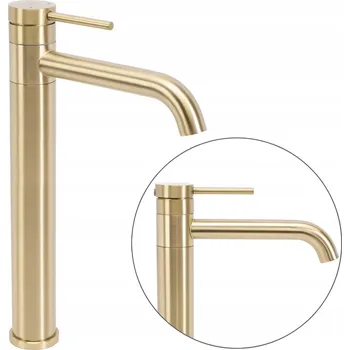 Vodovodní baterie REA UMYVADLOVÁ BATERIE LUNGIS ZLATÁ KARTÁČOVANÁ VYSOKÁ