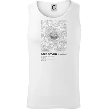 Milešovka - vrstevnice v obdélníku - Tílko pánské Core - 2XL ( Bílá )