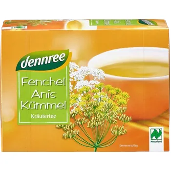 Nápoj Dennree Bylinný čaj fenykl, anýz, kmín 50x 2 g bio BIO VEGAN Množství: 1 ks