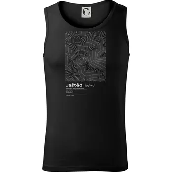 Ještěd - vrstevnice v obdélníku - Tílko pánské Core - L ( Černá )