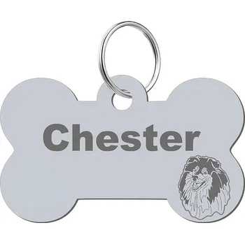 psí známka Adresář, identifikační známka kost ve tvaru kosti Mejk Jewellery stříbrná