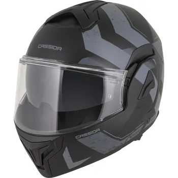 Helma na motorku Překlápěcí helma na motorku Cassida MultiFlip Korp matná černo-tmavě šedo-šedá XL