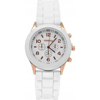 Hodinky Křemíkové hodinky Geneva Silicon White RG, voděodolné, 38 mm, 1 Ks
